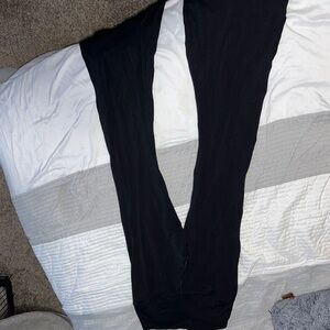 Aerie black flare leggings with cross waistline